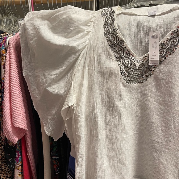 Chico's embellished off white top size 3 (xl) NWT-Pretty! - Picture 5 of 5